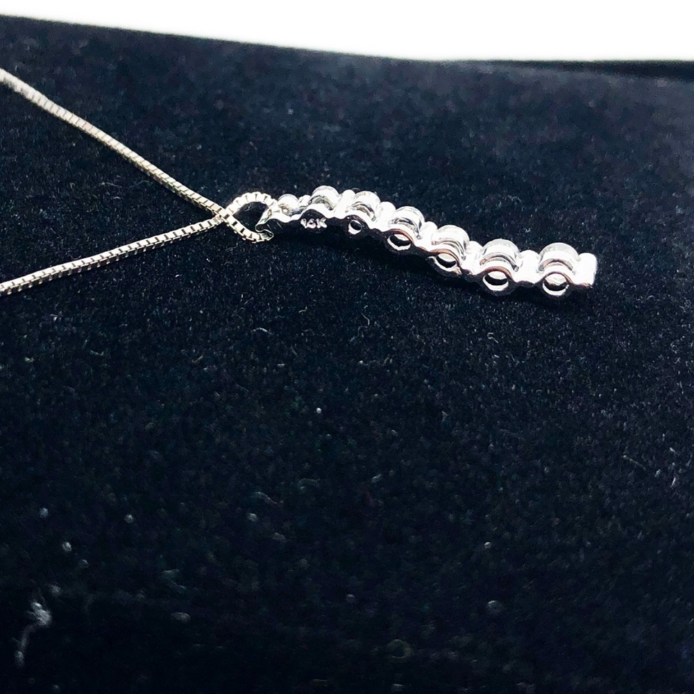 ❌SOLD❌ 14k White Gold Diamond Journey Necklace - Picture 3 of 5